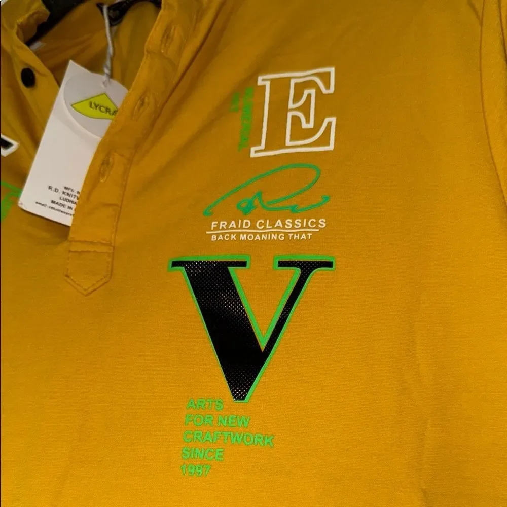 Boys Yellow Polo style Shirt with graphics